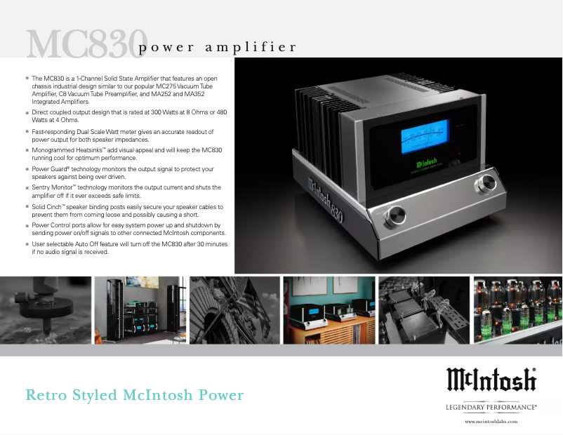 Page 1 de la notice Brochure McIntosh MC830