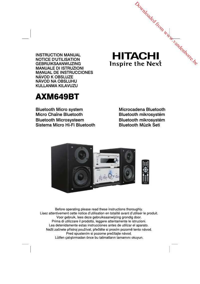 Image de la première page du manuel de l'appareil AXM649BT