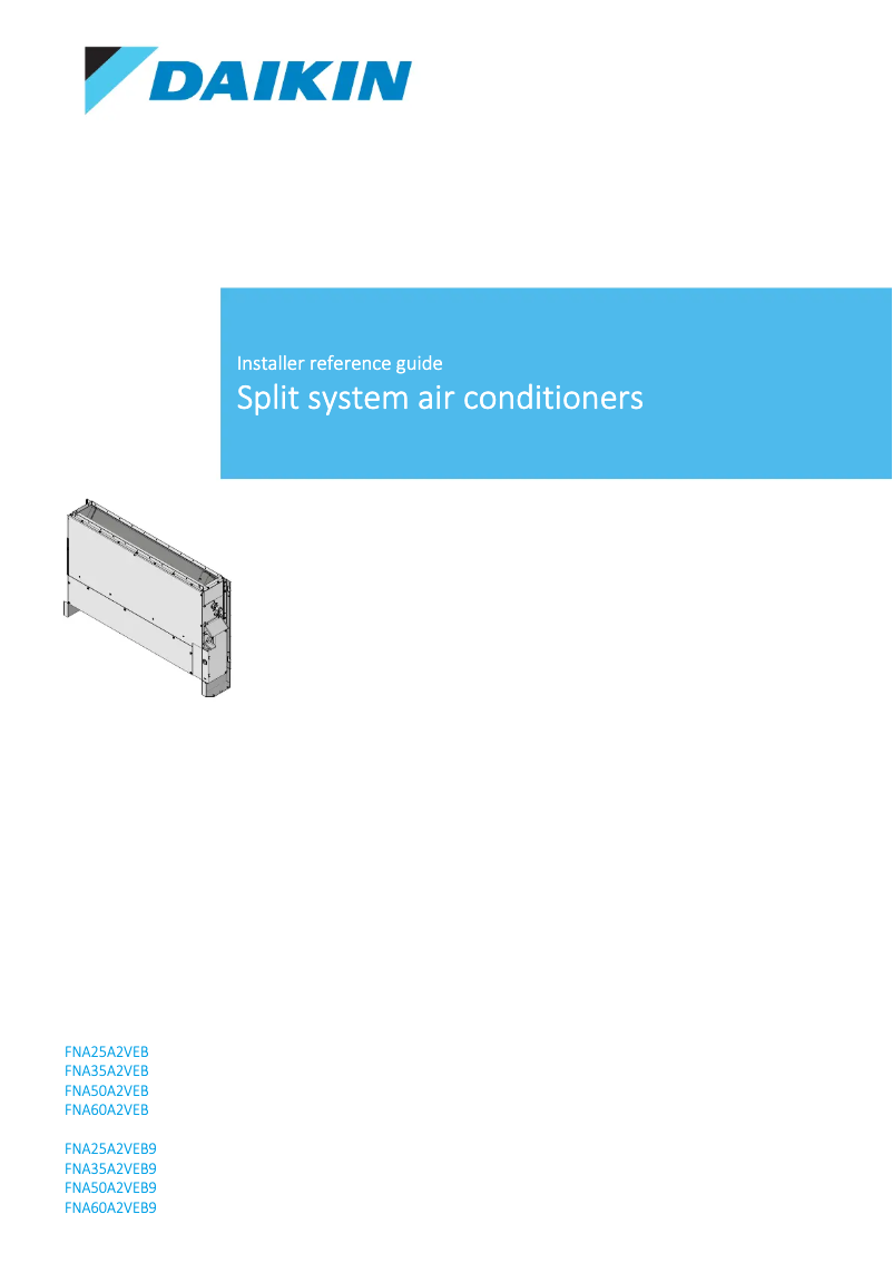 Página 1 del manual Guía de instalación Daikin FNA60A2VEB9