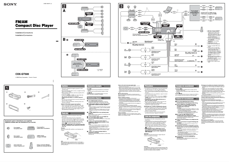 Image de la première page du manuel de l'appareil CDX-GT500