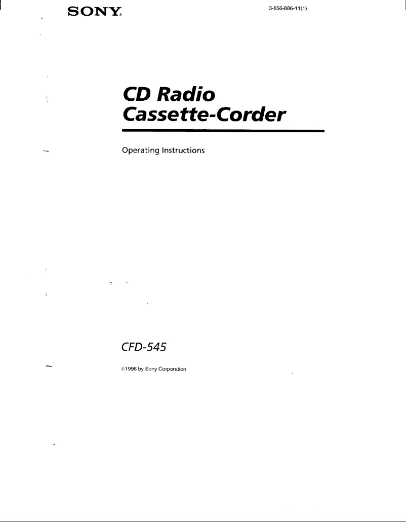 Page 1 de la notice Manuel utilisateur Sony CFD-545
