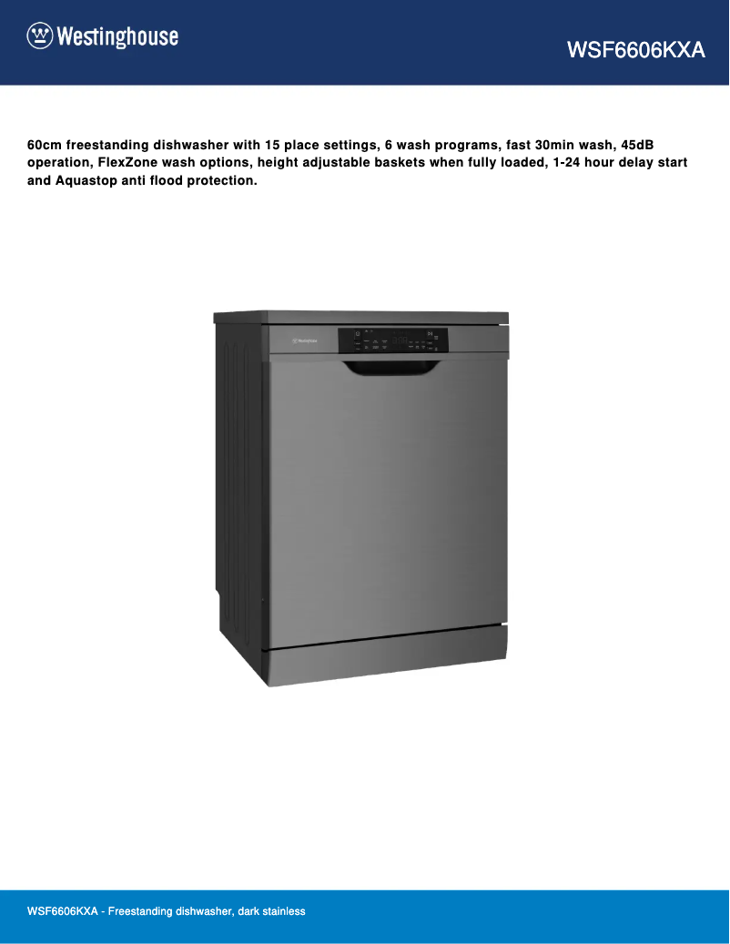 Image de la première page du manuel de l'appareil WSF6606KXA