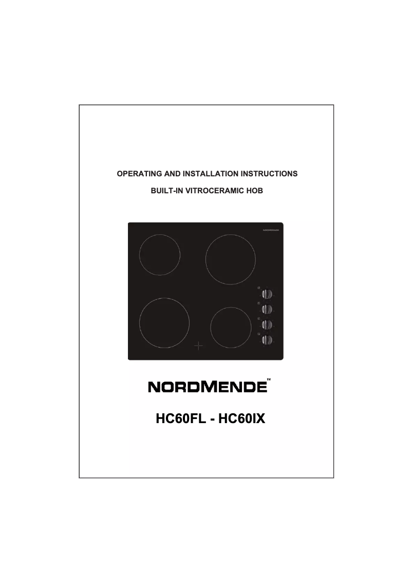 Image de la première page du manuel de l'appareil HC60IX