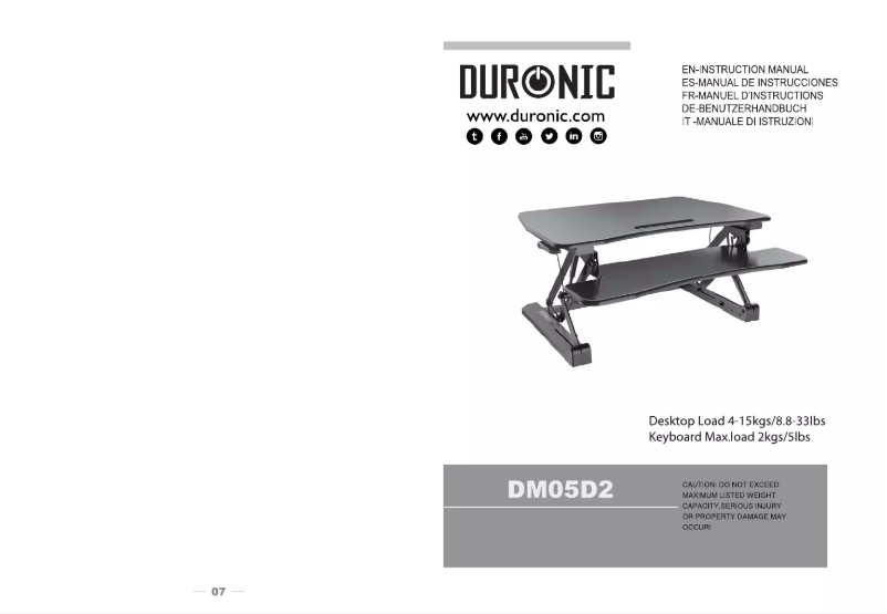 Page 1 de la notice Manuel utilisateur Duronic DM05D2