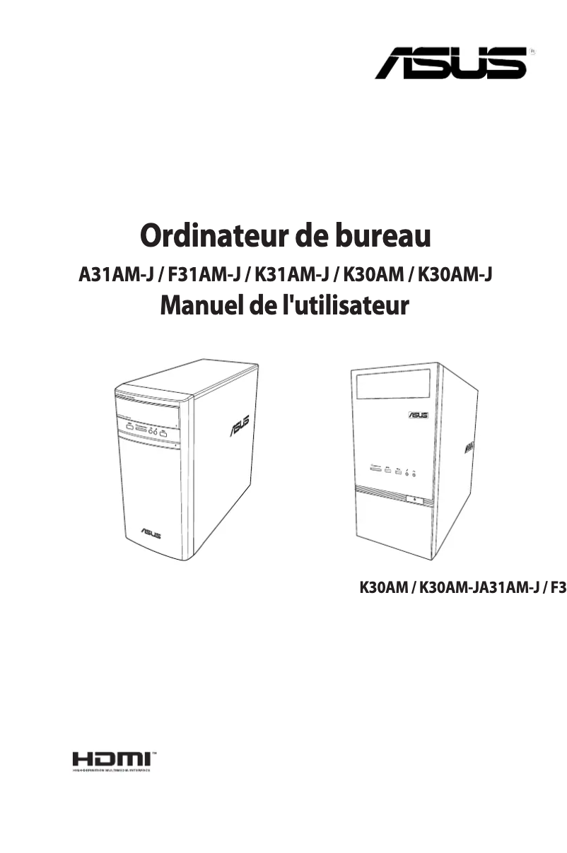 Page 1 de la notice Manuel utilisateur Asus A31AM-J