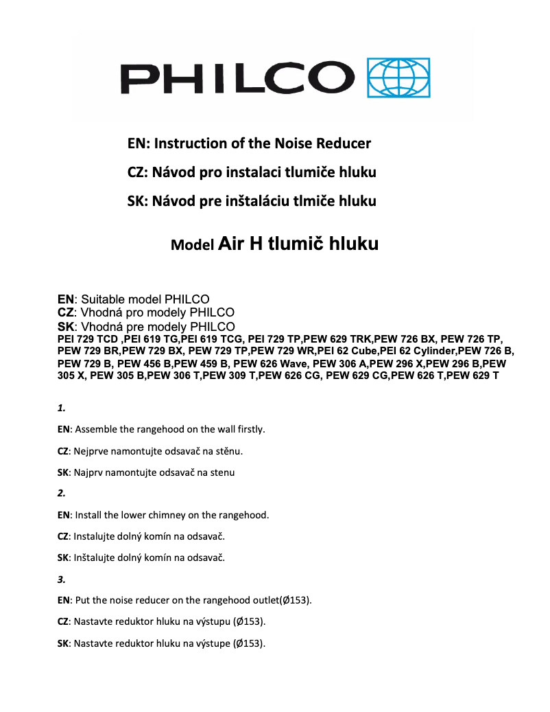 Page n°1 - Manuel utilisateur Philco Air H