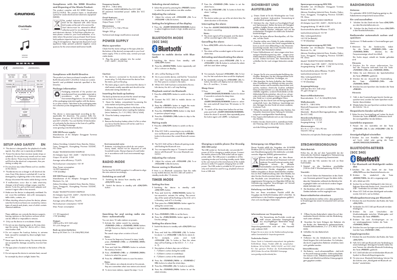 Image de la première page du manuel de l'appareil SCC 240