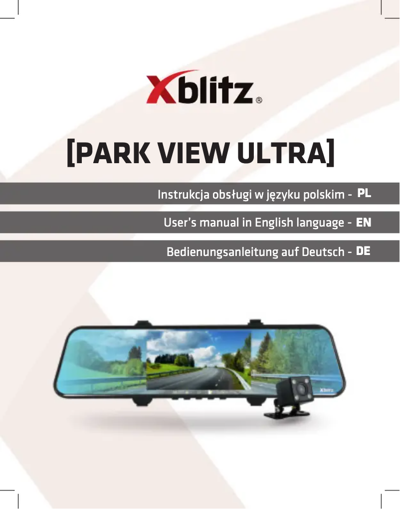 Page 1 de la notice Manuel utilisateur Xblitz Park View Ultra