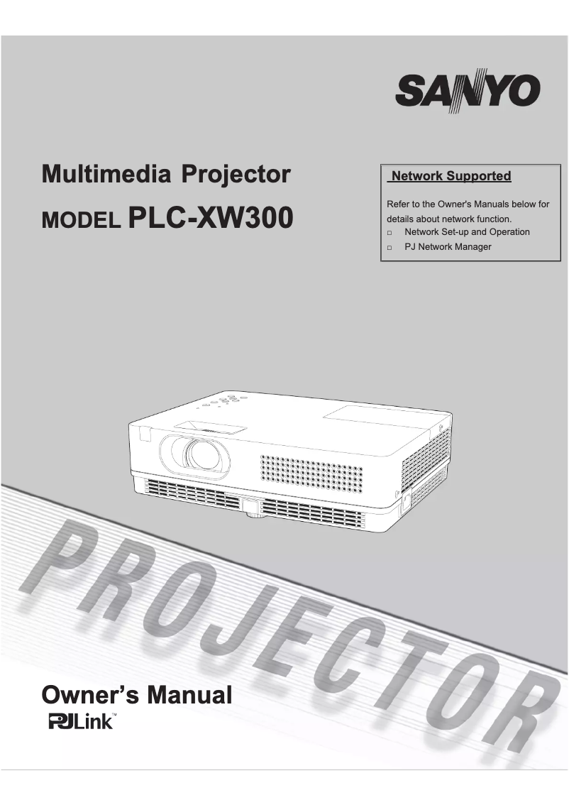 Page n°1 - Manuel utilisateur Sanyo PLC-XW300
