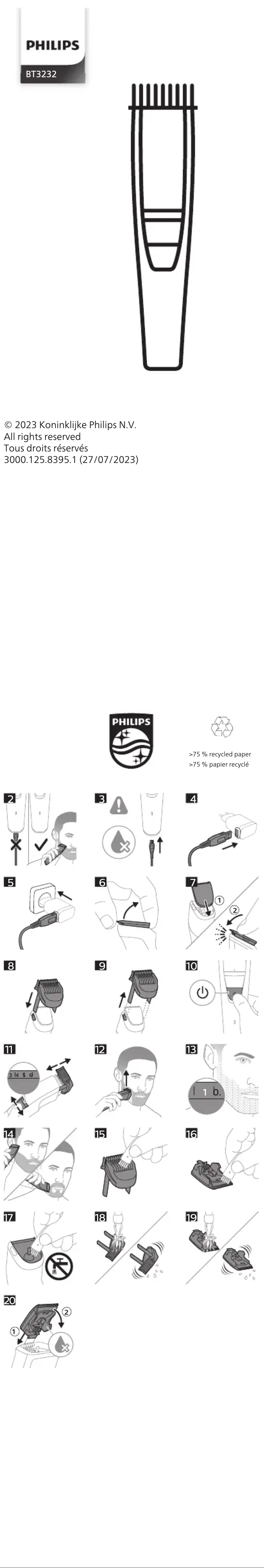 Page 1 de la notice Manuel utilisateur Philips BT3232