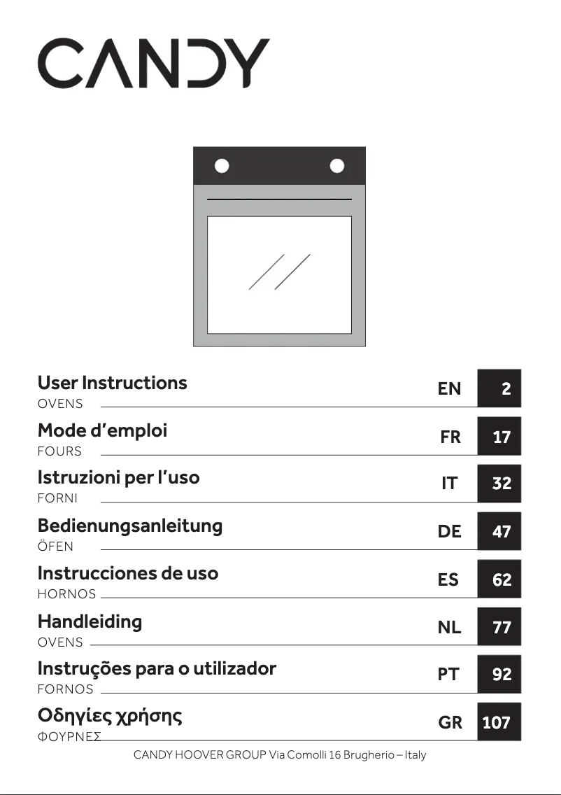 Page 1 de la notice Manuel utilisateur Candy FIDC N6B5