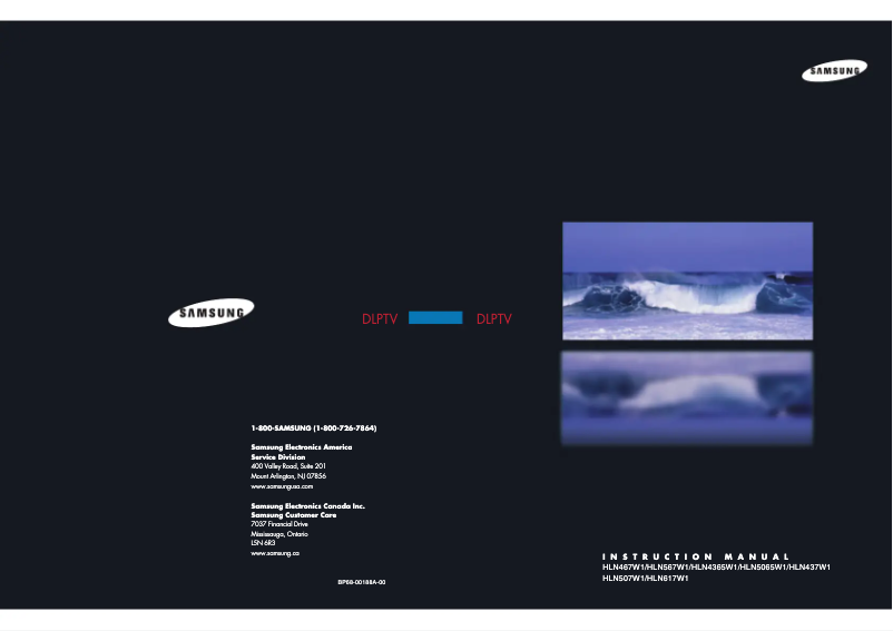Page 1 de la notice Manuel utilisateur Samsung HL-N507W