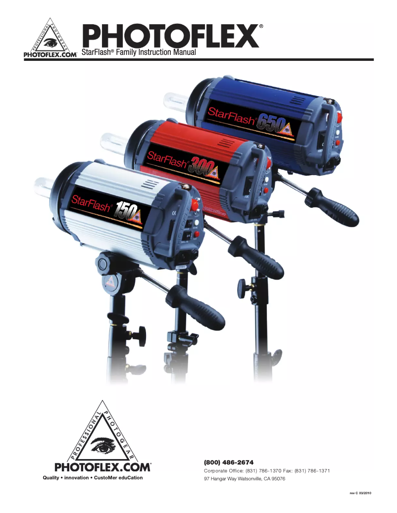 Page n°1 - Manuel utilisateur Photoflex StarFlash 150