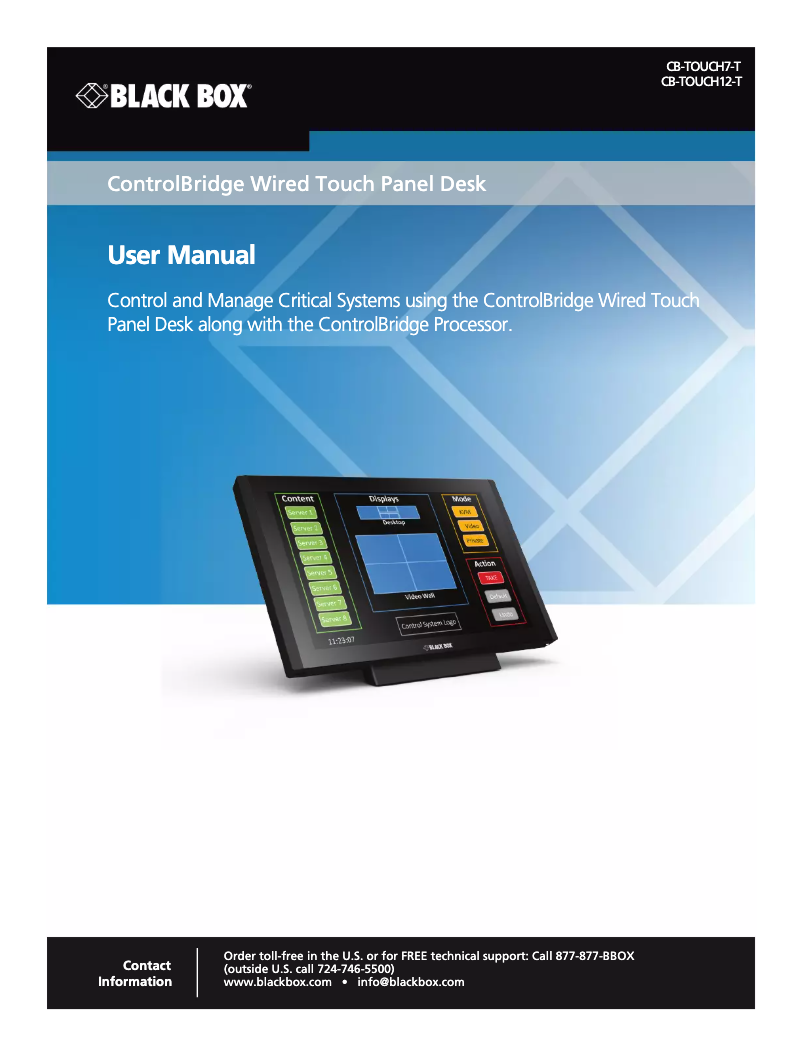 Page n°1 - Manuel utilisateur Black Box CB-TOUCH12-T