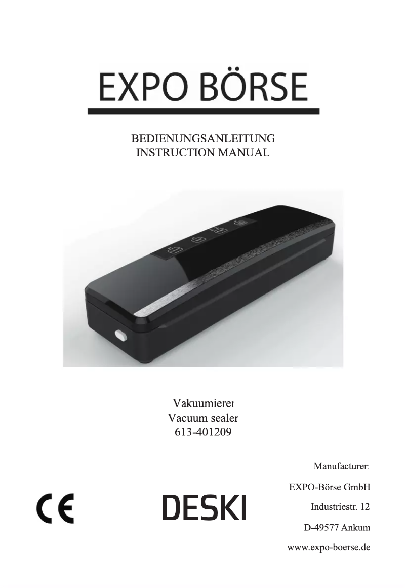 Page n°1 - Manuel utilisateur DESKI 613-401209