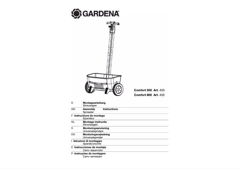 Page 1 de la notice Manuel utilisateur Gardena Comfort Spreader 500