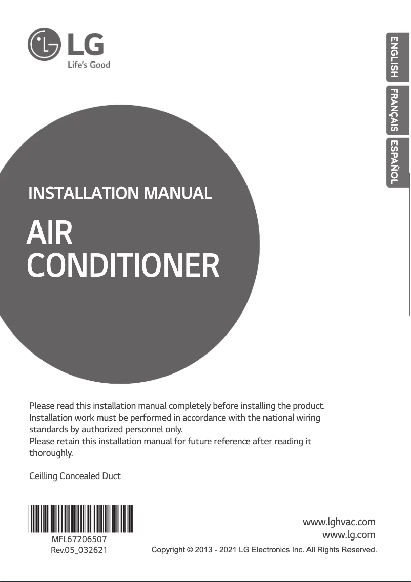 Page n°1 - Guide d'installation LG LHN428HV
