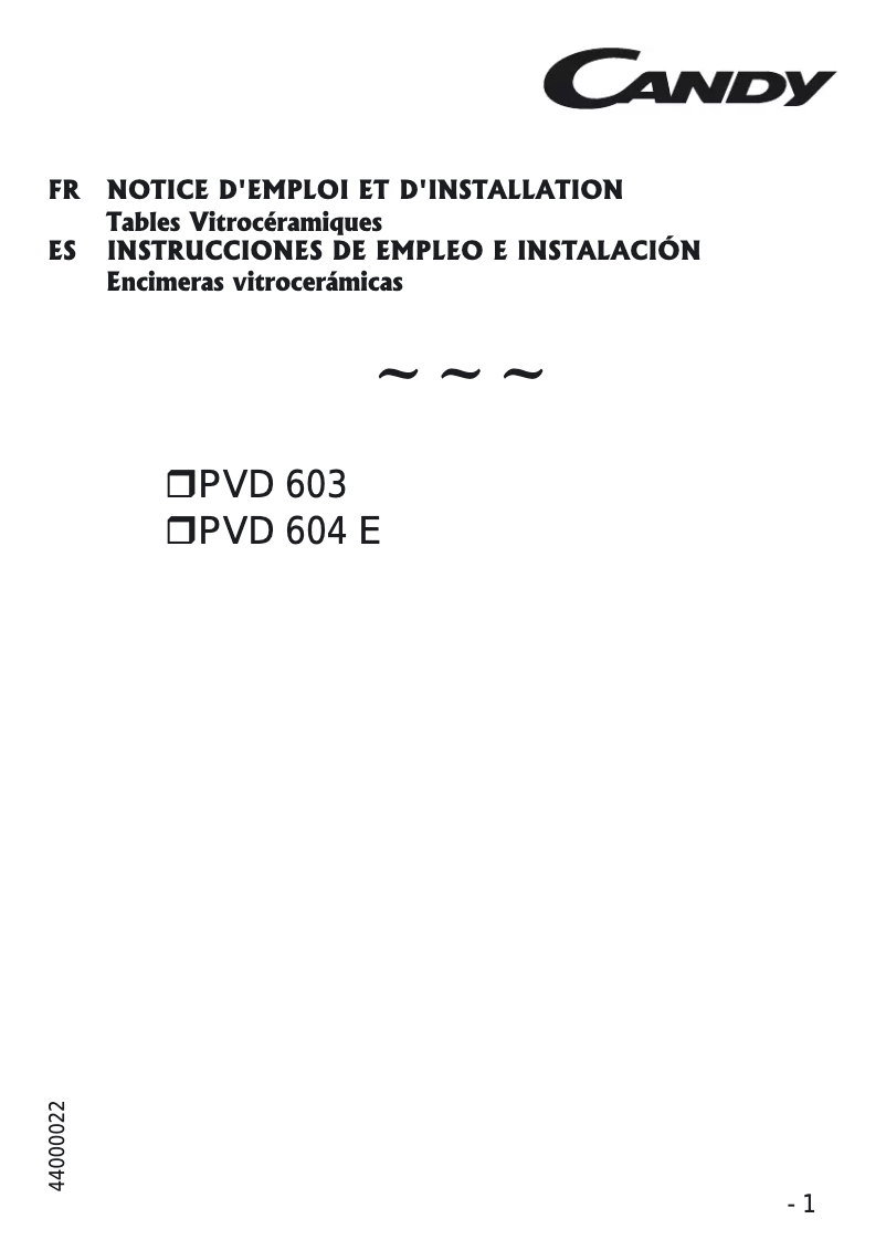 Image de la première page du manuel de l'appareil PC PVD 603 X