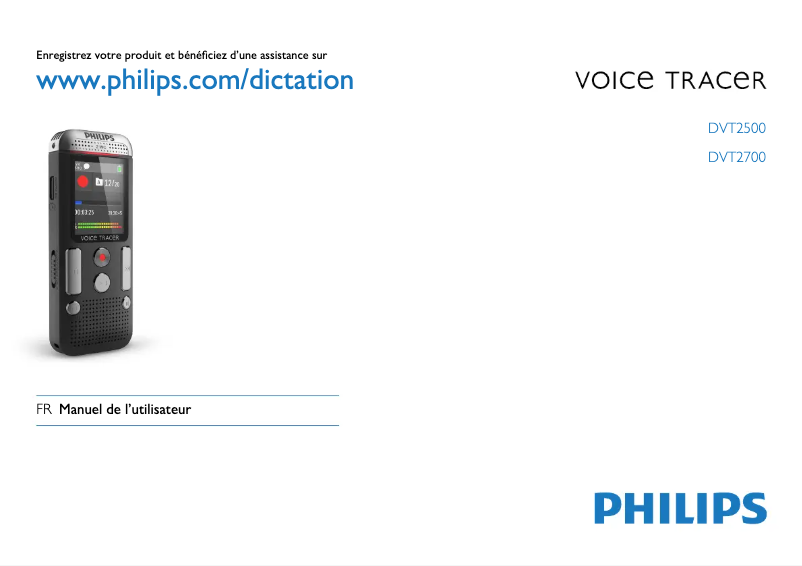 Page n°1 - Manuel utilisateur Philips Voice Tracer DVT2700