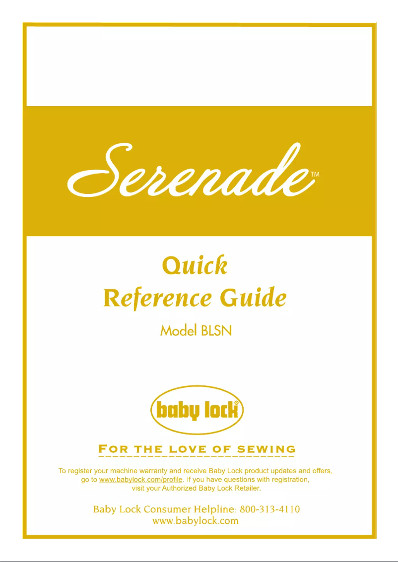 Page 1 de la notice Manuel utilisateur Baby Lock Serenade BLSN