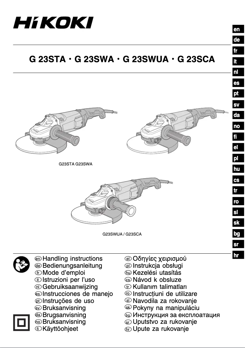 Page n°1 - Manuel utilisateur HiKOKI G23STA