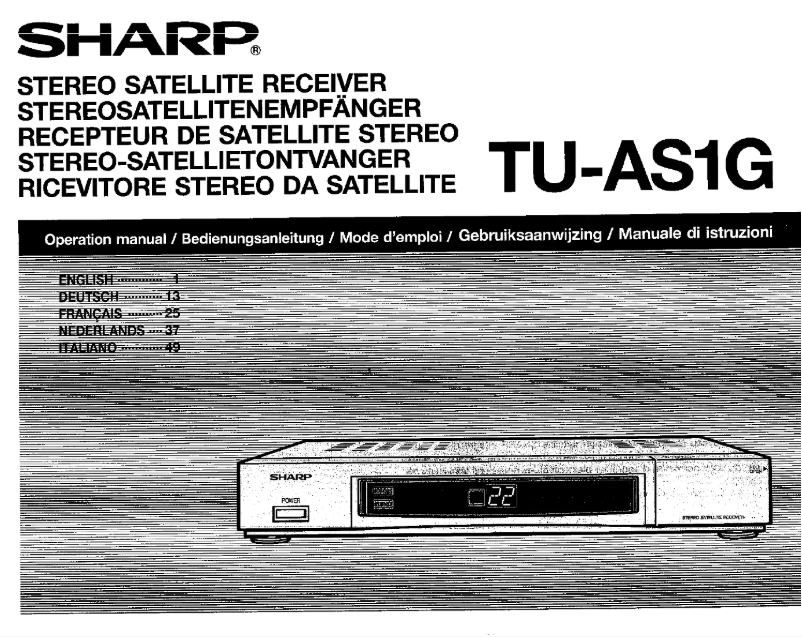 Image de la première page du manuel de l'appareil TU-AS1G