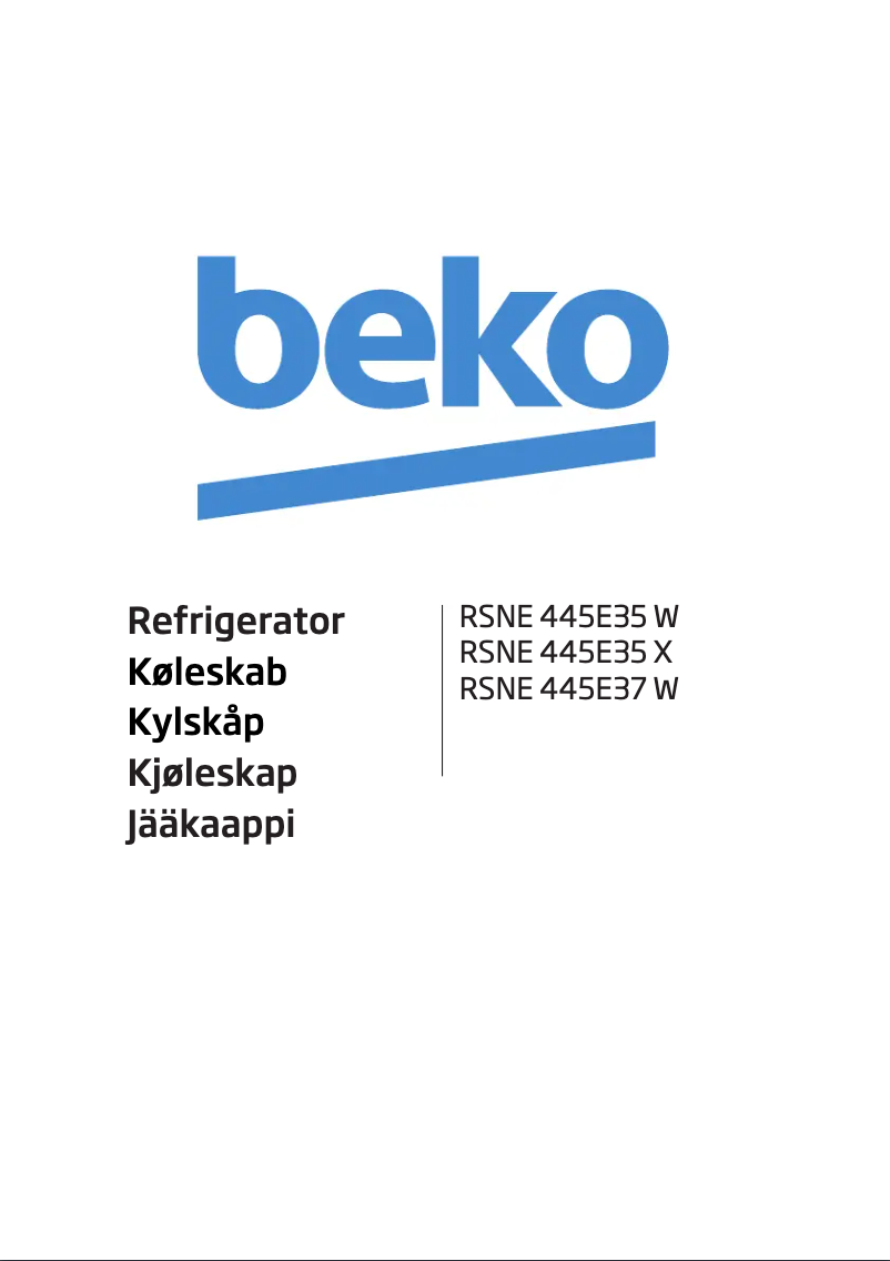 Page n°1 - Manuel utilisateur Beko RSNE 445E35 W