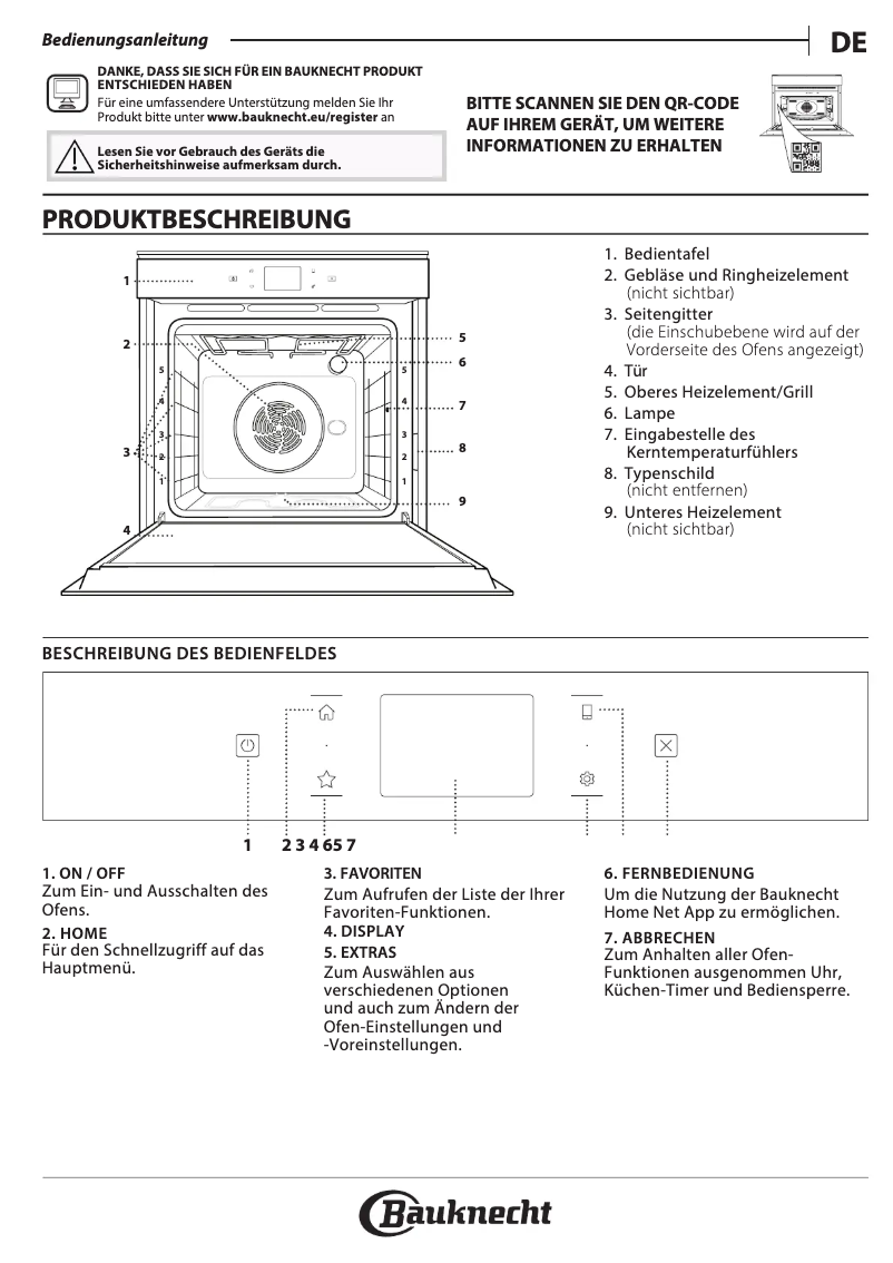 Page n°1 - Manuel utilisateur Bauknecht BIK9 PP8TS2 BM