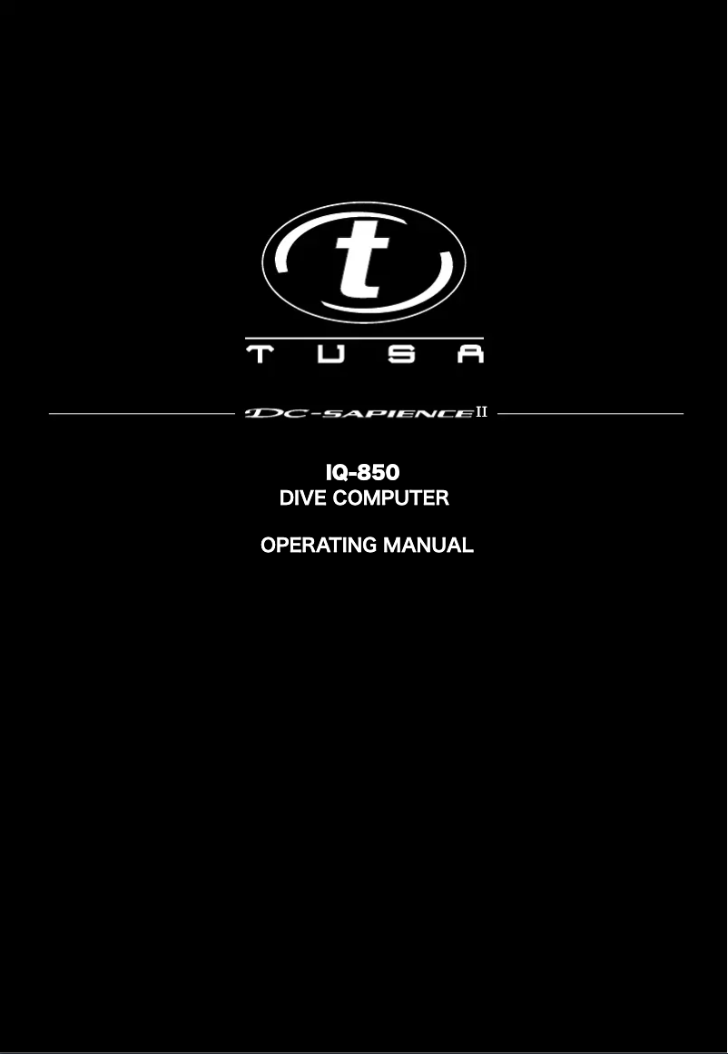 Page 1 de la notice Manuel utilisateur Tusa DC-Sapience II IQ-850