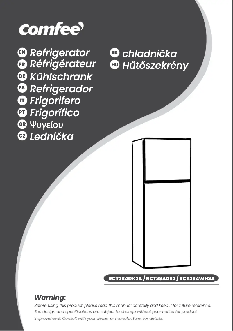 Image de la première page du manuel de l'appareil RCT284WH2A