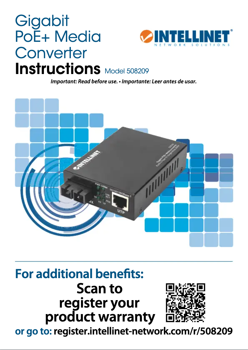 Page n°1 - Manuel utilisateur Intellinet 508209