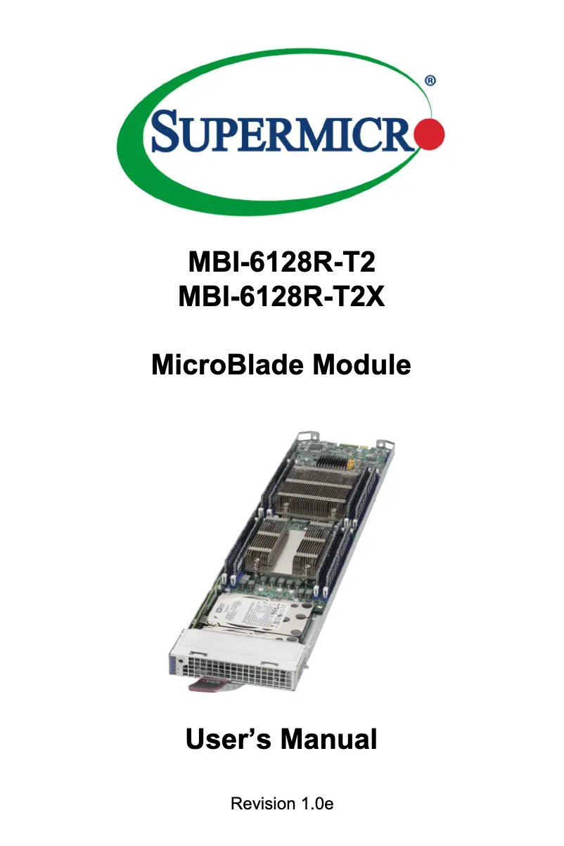 Page 1 de la notice Manuel utilisateur Supermicro MicroBlade MBI-6128R-T2X