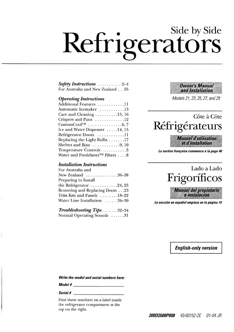 Page 1 de la notice Manuel utilisateur De Dietrich 23