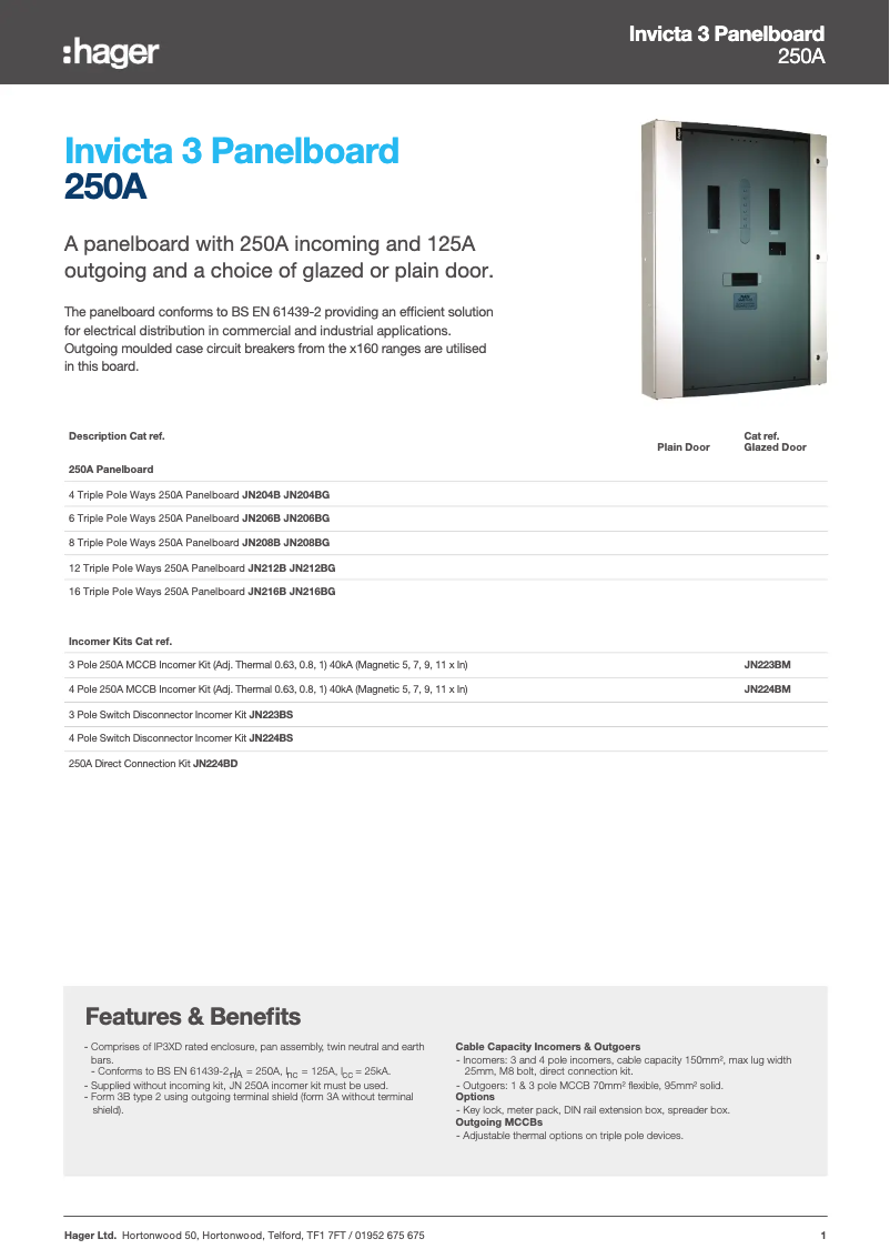 Page 1 de la notice Manuel utilisateur Hager JN223BS