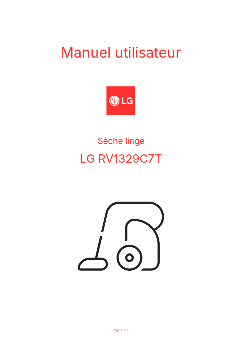 Page n°1 - Manuel utilisateur LG RV1329C7T