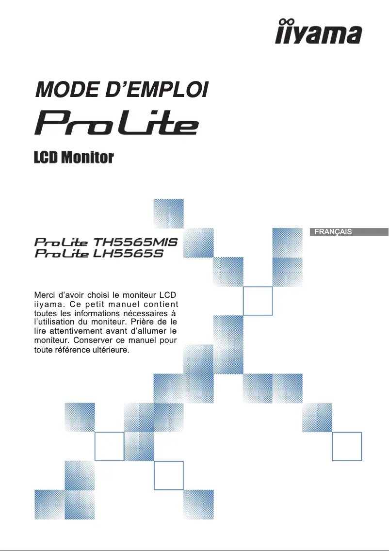 Page 1 de la notice Manuel utilisateur Iiyama ProLite TH5565MIS