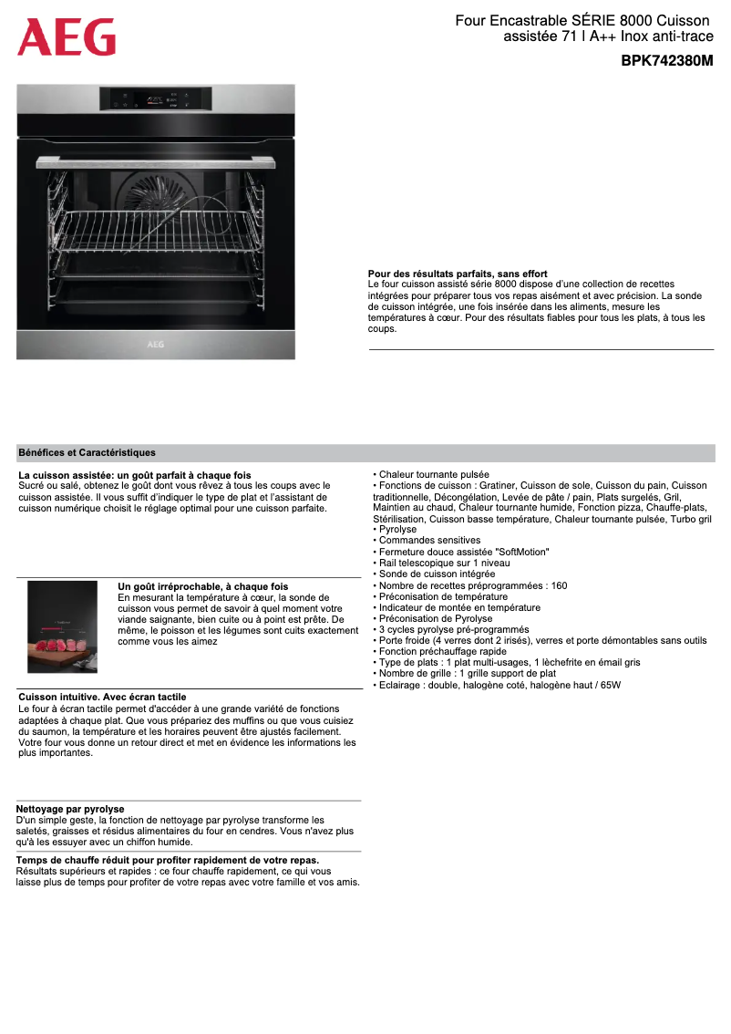 Image de la première page du manuel de l'appareil BPK742380M