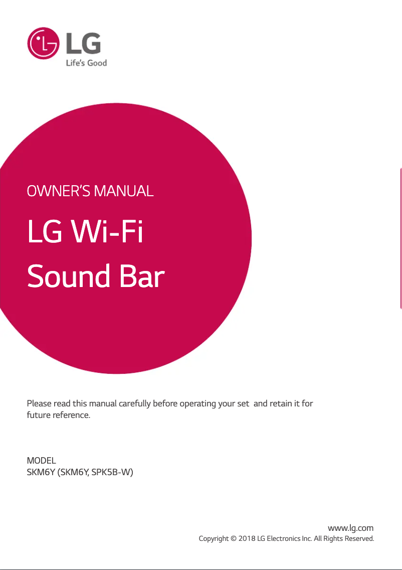 Page 1 de la notice Manuel utilisateur LG SKM6Y