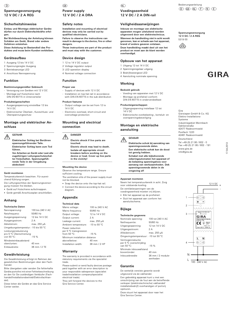 Page 1 de la notice Manuel utilisateur Gira eNet SMART HOME