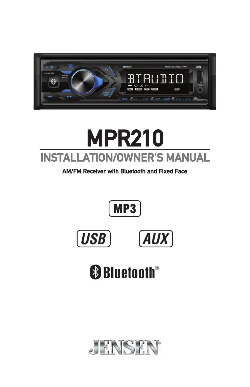 Image de la première page du manuel de l'appareil MPR210