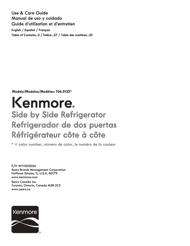 Page 1 de la notice Manuel utilisateur Kenmore 51335