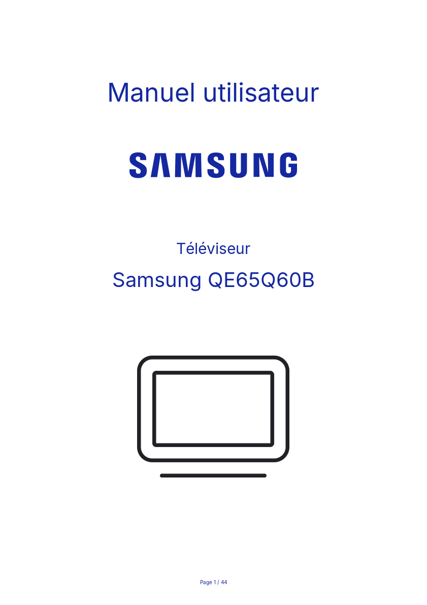 Page n°1 - Manuel utilisateur Samsung QE65Q60B