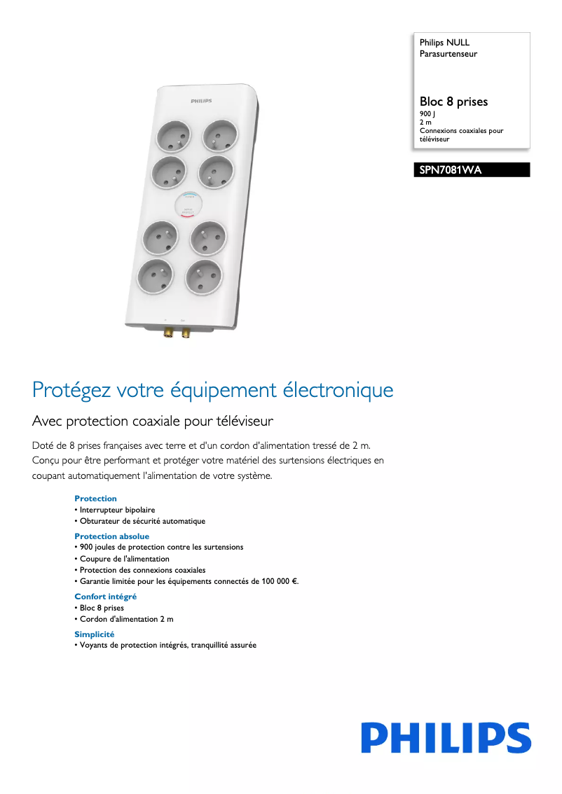 Imagen de la primera página del manual del dispositivo SPN7081WA