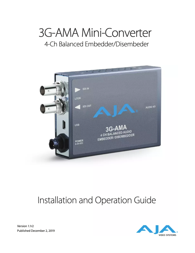 Image de la première page du manuel de l'appareil 3G-AMA