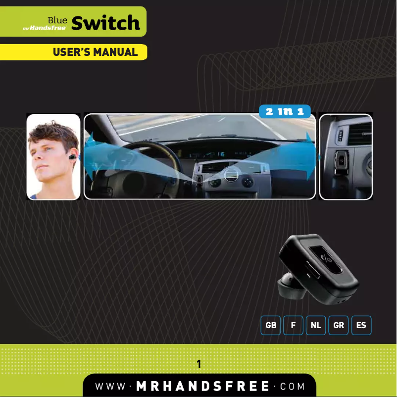Page 1 de la notice Manuel utilisateur Mr. Handsfree Blue Switch