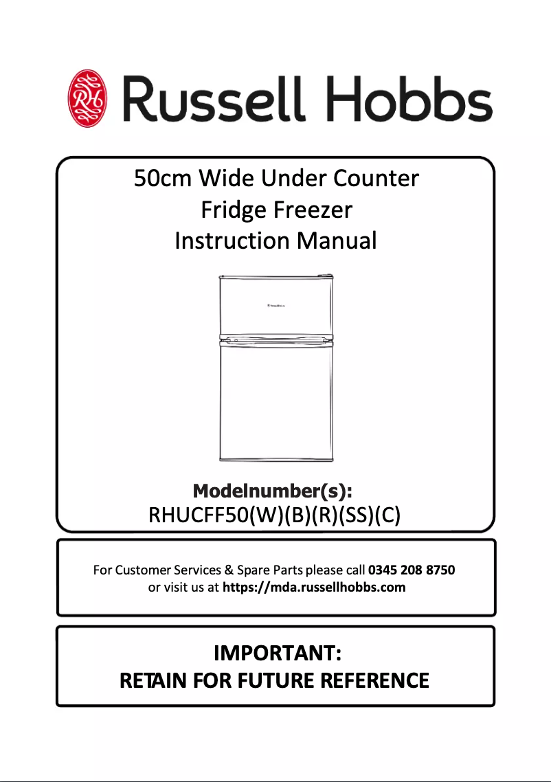 Page 1 de la notice Manuel utilisateur Russell Hobbs RHUCFF50R