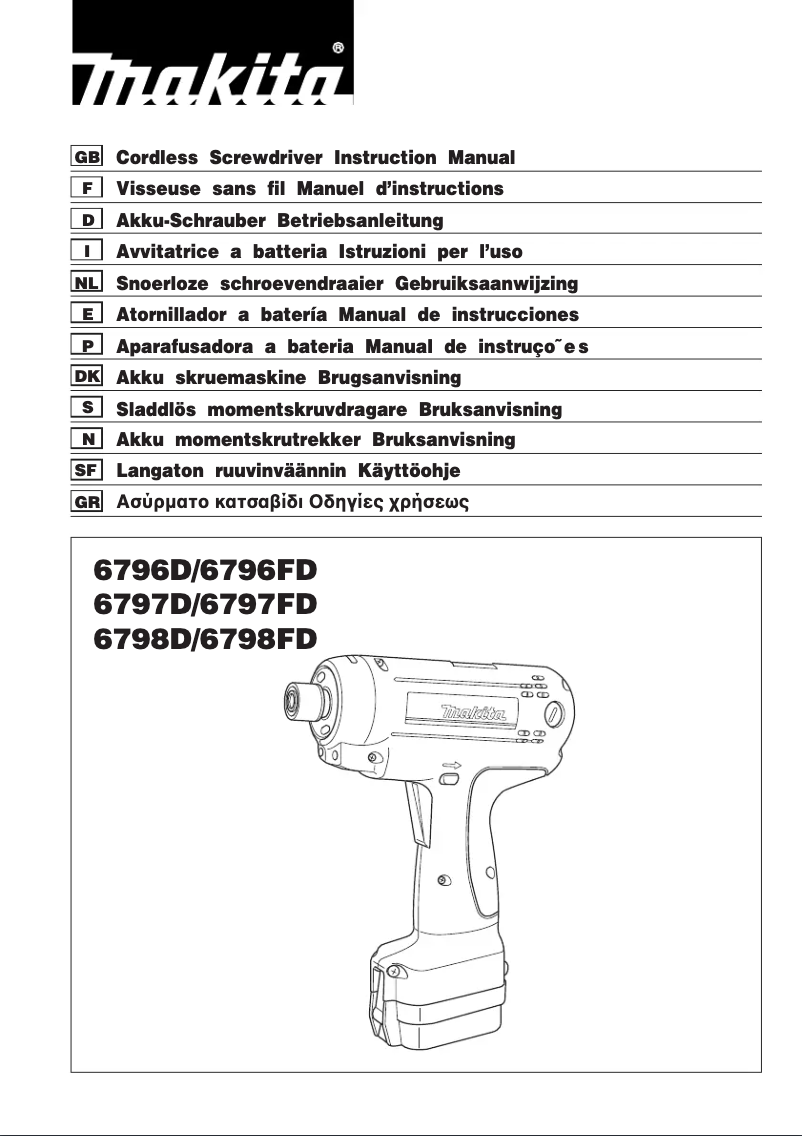 Page 1 de la notice Manuel utilisateur Makita 6797FD