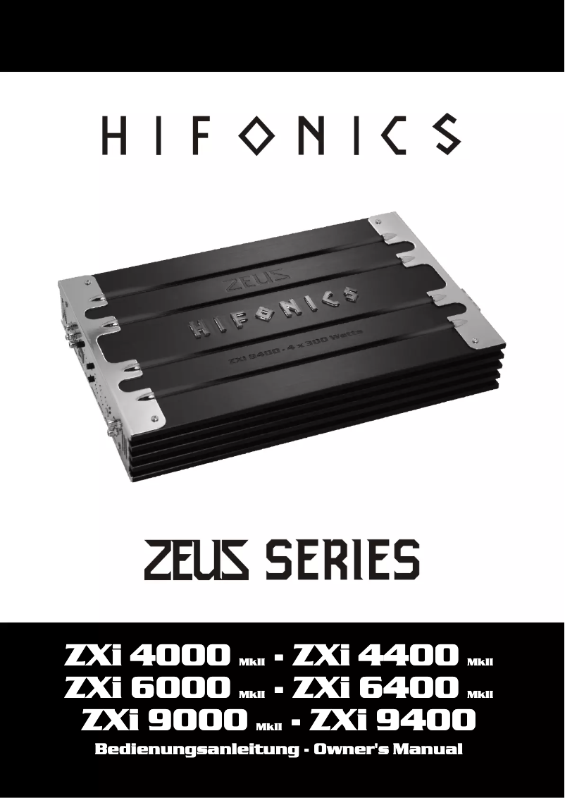 Page 1 de la notice Manuel utilisateur Hifonics ZXi 9000