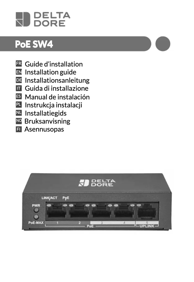 Image de la première page du manuel de l'appareil SW4 POE