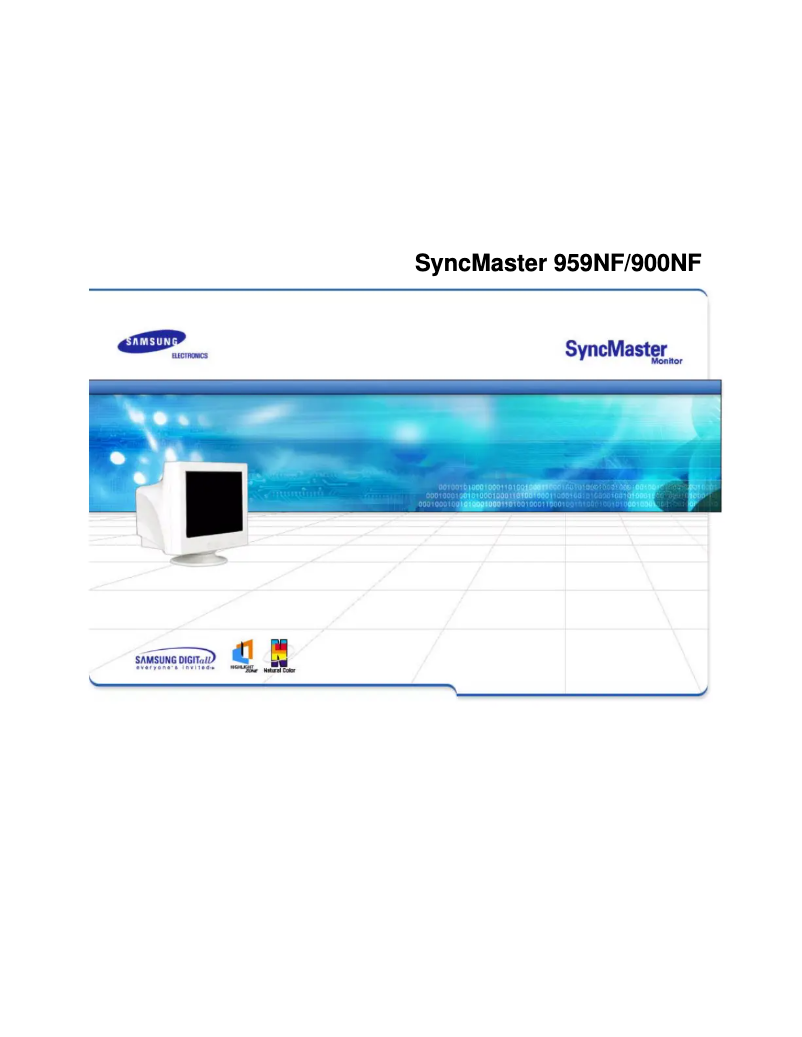 Page 1 de la notice Manuel utilisateur Samsung SyncMaster 900NF